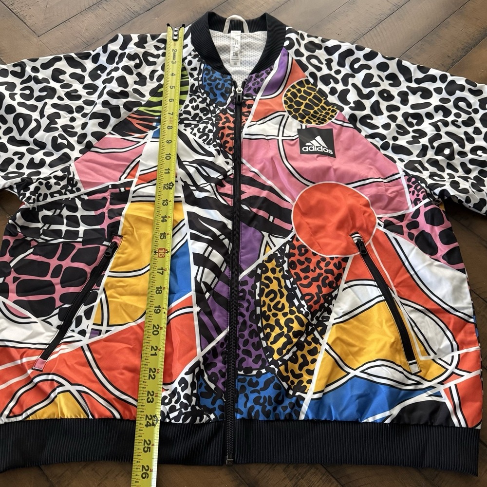ADIDAS x RICH MNISI Women's Track Tennis Jacket Size L Black Multicolor Art - Picture 4 of 6